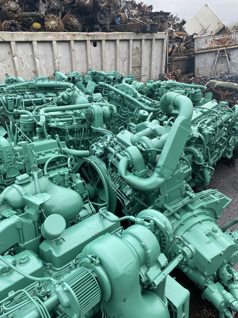 Volvo engine after blasting &amp; painting