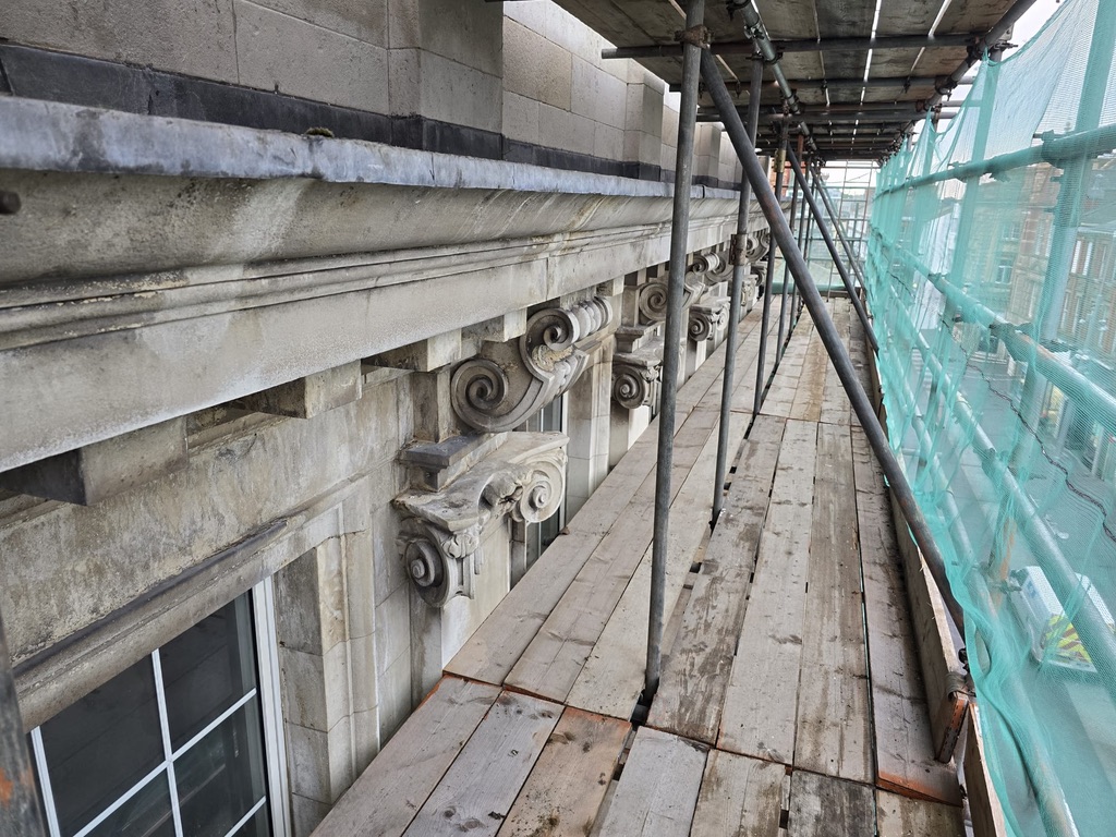 front of building after doff